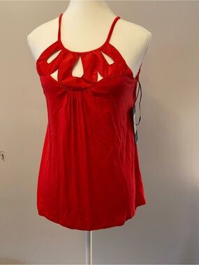 2 Camisole Red and white Cutout Spaghetti-Straps